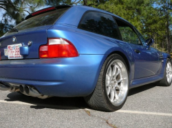 1999 BMW M Coupe in Estoril Blue Metallic over Estoril Blue & Black Nappa - Rear 3/4 Detail