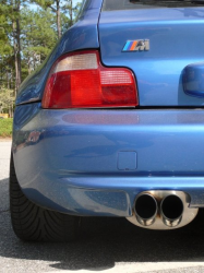 1999 BMW M Coupe in Estoril Blue Metallic over Estoril Blue & Black Nappa - Back Detail