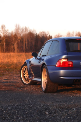 1999 BMW M Coupe in Estoril Blue Metallic over Estoril Blue & Black Nappa