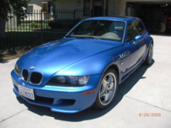 1999 BMW M Coupe in Estoril Blue Metallic over Dark Beige Oregon - Front 3/4