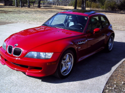 1999 BMW M Coupe in Imola Red 2 over Black Nappa - Front 3/4