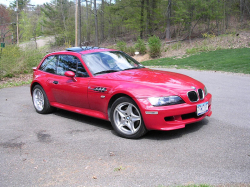 1999 BMW M Coupe in Imola Red 2 over Black Nappa - Front 3/4