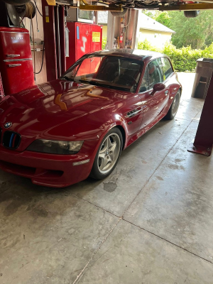 1999 BMW M Coupe in Imola Red 2 over Imola Red & Black Nappa