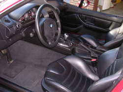 1999 BMW M Coupe in Imola Red 2 over Black Nappa - Interior