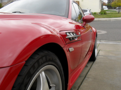 1999 BMW M Coupe in Imola Red 2 over Black Nappa - Side Detail