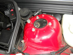 1999 BMW M Coupe in Imola Red 2 over Black Nappa - Strut Tower