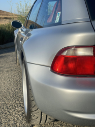 1999 BMW M Coupe in Arctic Silver Metallic over Imola Red & Black Nappa