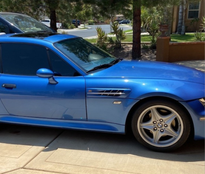 1999 BMW M Coupe in Estoril Blue Metallic over Estoril Blue & Black Nappa