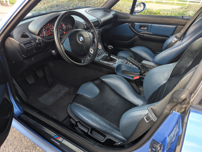 1999 BMW M Coupe in Estoril Blue Metallic over Estoril Blue & Black Nappa