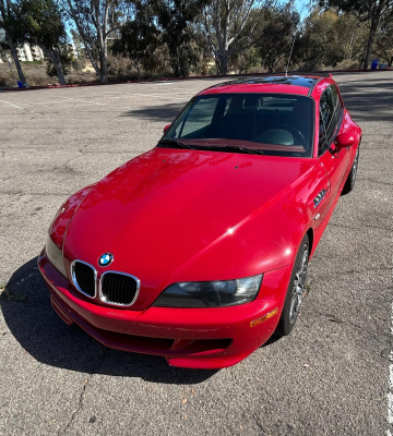 1999 BMW M Coupe in Imola Red 2 over Imola Red & Black Nappa