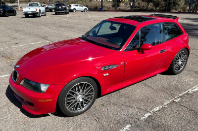 1999 BMW M Coupe in Imola Red 2 over Imola Red & Black Nappa