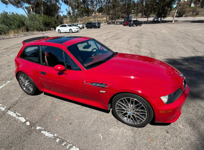 1999 BMW M Coupe in Imola Red 2 over Imola Red & Black Nappa