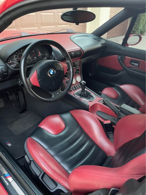 1999 BMW M Coupe in Imola Red 2 over Imola Red & Black Nappa