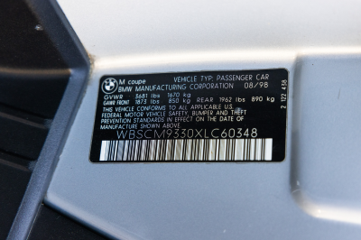 1999 BMW M Coupe in Arctic Silver Metallic over Dark Gray & Black Nappa