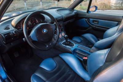 1999 BMW M Coupe in Estoril Blue Metallic over Estoril Blue & Black Nappa