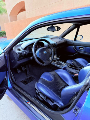 1999 BMW M Coupe in Estoril Blue Metallic over Estoril Blue & Black Nappa