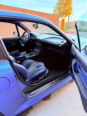 1999 BMW M Coupe in Estoril Blue Metallic over Estoril Blue & Black Nappa