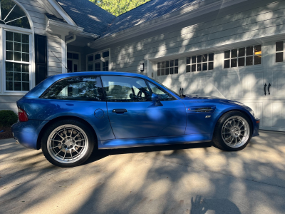 1999 BMW M Coupe in Estoril Blue Metallic over Estoril Blue & Black Nappa