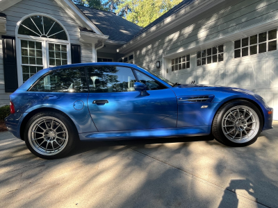 1999 BMW M Coupe in Estoril Blue Metallic over Estoril Blue & Black Nappa