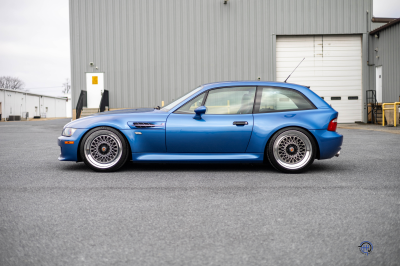 1999 BMW M Coupe in Estoril Blue Metallic over Estoril Blue & Black Nappa