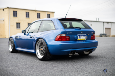 1999 BMW M Coupe in Estoril Blue Metallic over Estoril Blue & Black Nappa