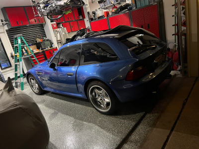 1999 BMW M Coupe in Estoril Blue Metallic over Dark Gray & Black Nappa