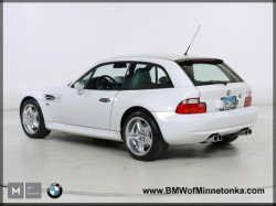 1999 BMW M Coupe in Alpine White 3 over Evergreen & Black Nappa - Rear 3/4