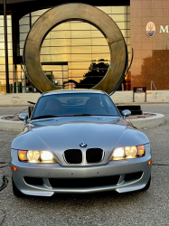 1999 BMW M Coupe in Arctic Silver Metallic over Imola Red & Black Nappa