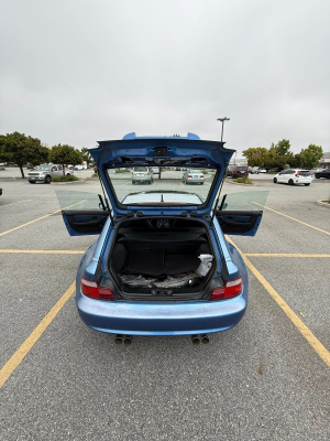 1999 BMW M Coupe in Estoril Blue Metallic over Estoril Blue & Black Nappa