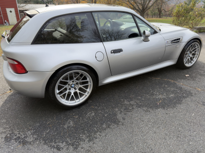 2000 BMW M Coupe in Titanium Silver Metallic over Estoril Blue & Black Nappa