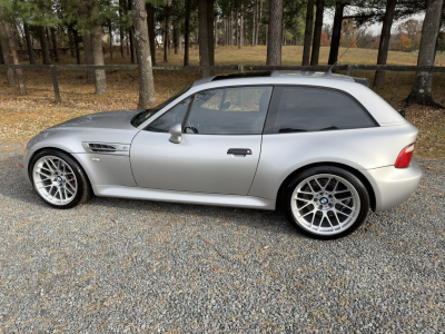 2000 BMW M Coupe in Titanium Silver Metallic over Estoril Blue & Black Nappa