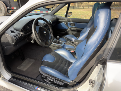 2000 BMW M Coupe in Titanium Silver Metallic over Estoril Blue & Black Nappa