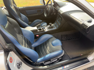 2000 BMW M Coupe in Titanium Silver Metallic over Estoril Blue & Black Nappa