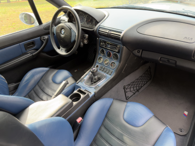 2000 BMW M Coupe in Titanium Silver Metallic over Estoril Blue & Black Nappa