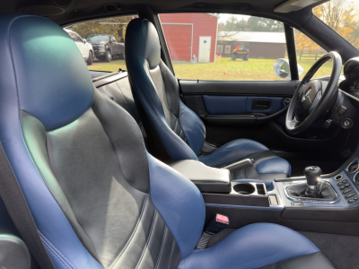 2000 BMW M Coupe in Titanium Silver Metallic over Estoril Blue & Black Nappa