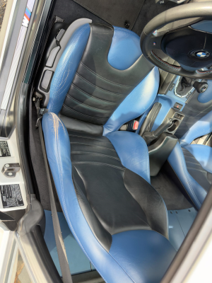2000 BMW M Coupe in Titanium Silver Metallic over Estoril Blue & Black Nappa