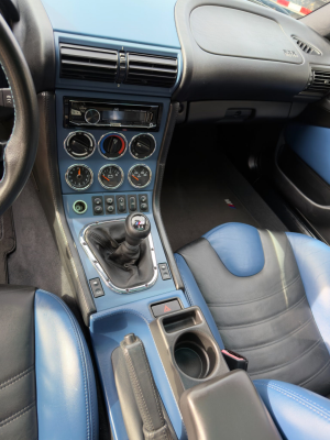 2000 BMW M Coupe in Titanium Silver Metallic over Estoril Blue & Black Nappa
