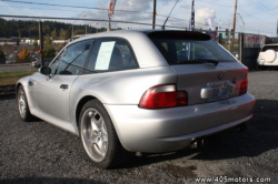 2000 BMW M Coupe in Titanium Silver Metallic over Black Nappa - Rear 3/4