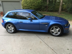 2000 BMW M Coupe in Estoril Blue Metallic over Estoril Blue & Black Nappa