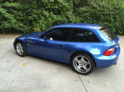 2000 BMW M Coupe in Estoril Blue Metallic over Estoril Blue & Black Nappa