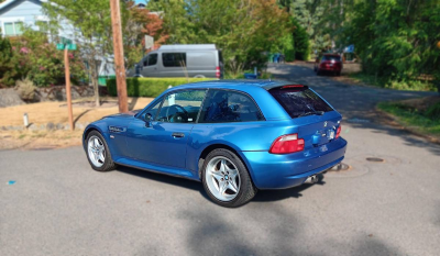 2000 BMW M Coupe in Estoril Blue Metallic over Estoril Blue & Black Nappa