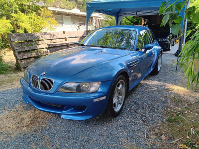 2000 BMW M Coupe in Estoril Blue Metallic over Estoril Blue & Black Nappa
