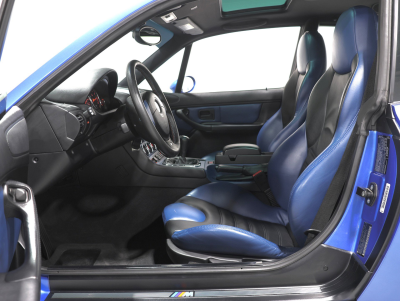 2000 BMW M Coupe in Estoril Blue Metallic over Estoril Blue & Black Nappa