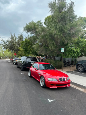 2000 BMW M Coupe in Imola Red 2 over Black Nappa
