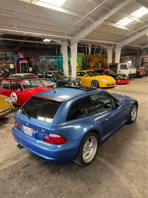 2000 BMW M Coupe in Estoril Blue Metallic over Estoril Blue & Black Nappa
