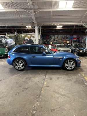 2000 BMW M Coupe in Estoril Blue Metallic over Estoril Blue & Black Nappa