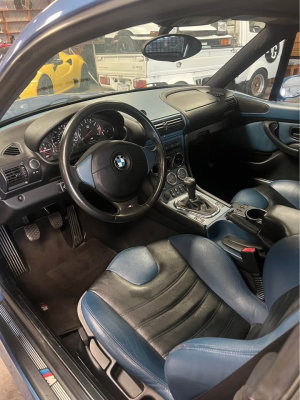 2000 BMW M Coupe in Estoril Blue Metallic over Estoril Blue & Black Nappa