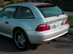 2000 BMW M Coupe in Titanium Silver Metallic over Imola Red & Black Nappa - Rear 3/4 Detail