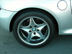 2000 BMW M Coupe in Titanium Silver Metallic over Imola Red & Black Nappa - Rear Passenger Wheel