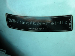 2000 BMW M Coupe in Titanium Silver Metallic over Imola Red & Black Nappa - Color Tag